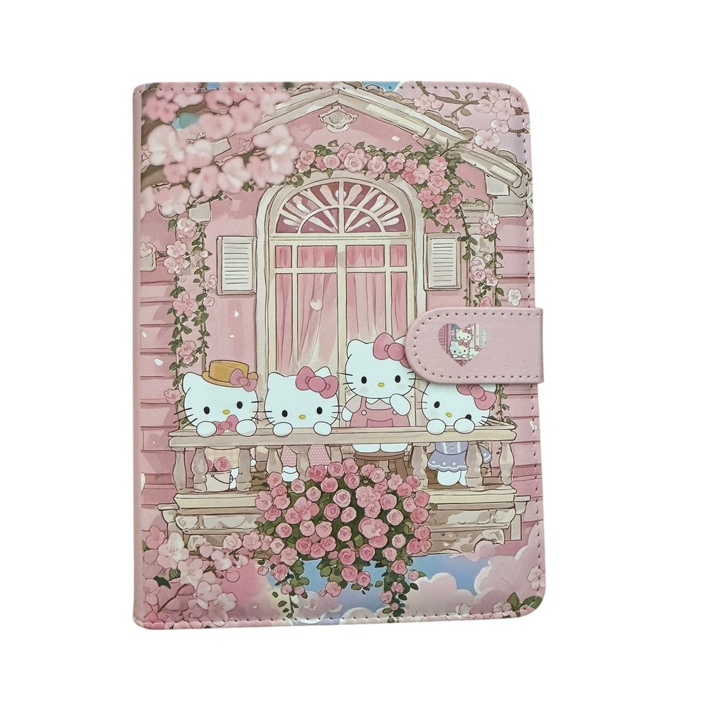 Sanrio Hello Kitty A5 Binder Planner Pink Floral House 6-Ring Journal with Paper
